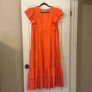 Crosby by Mollie Burch Walker" Dress in Orange. Size XL.
